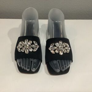 Aerosoles Black Eventi Jeweled Slip On sz 9.5